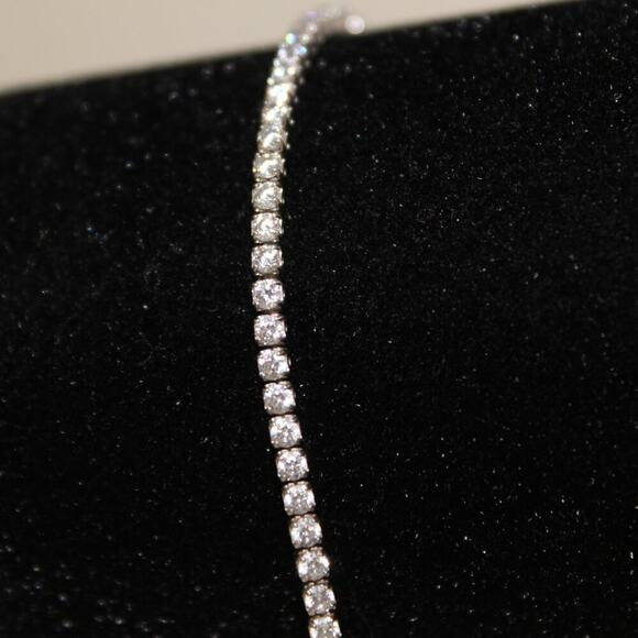925 Sterling Silver Tennis Bracelet Made in Turkey - Picture 12 of 14